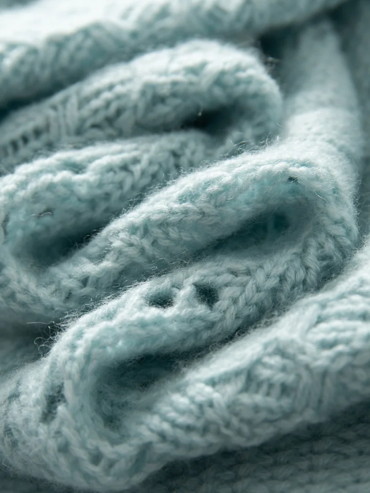 Chic Herbst Winter Grace Weiche Jacquard Hohl Strickjacke Neue V-ausschnitt Adrette frauen 100% Kaschmir Pullover Luxus gestrickte Tops