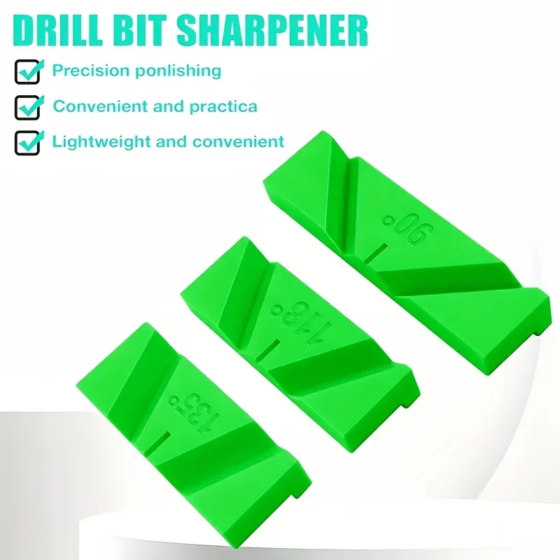 3-piece portable manual drill bit sharpening set – suitable for 90 ° 、118 ° 、135 ° Adjustable angle grinder accessories, durable plastic drill bit sharpener attachment, suitable for woodworking, metal processing, and DIY projects