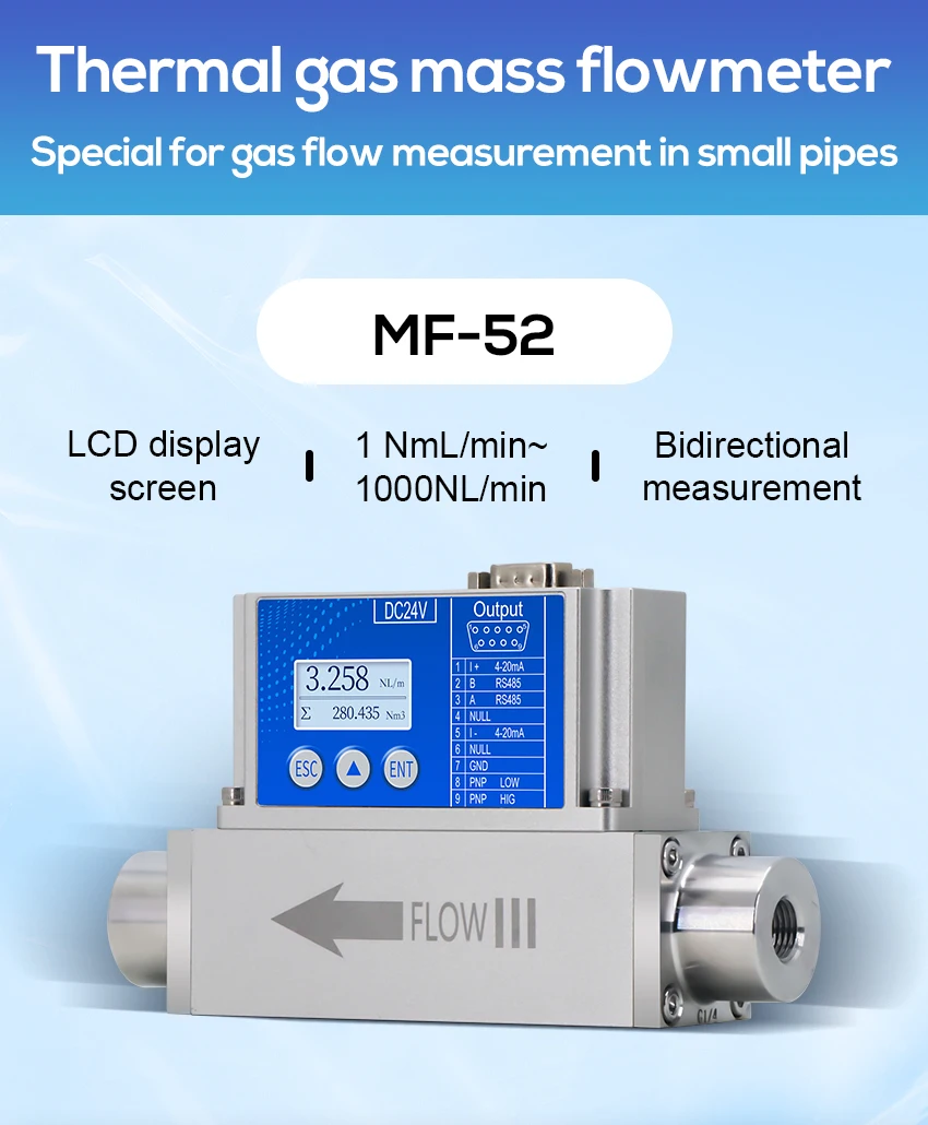 Industrial Gas Mass Flow Controllers  Micro Thermal Multi-gas Compatible Flowmeter Respond Quickly To Digital Output
