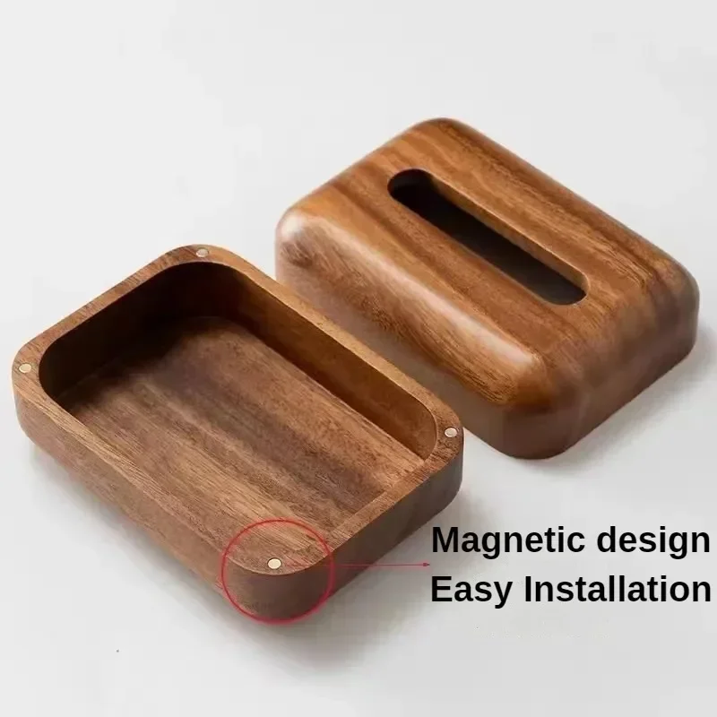 Walnut Tissue Boxes Creative Napkin Holder Minimalism Tissue Case for Living Room Luxury Elegant Organizer Box Table Top Items