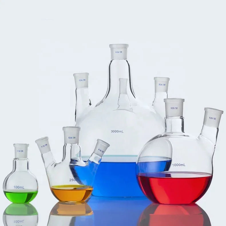 5L 10l 20l 50l Laboratory Glass 3/3-Neck Round Bottle Boiling Flask Chemical Glassware Kit