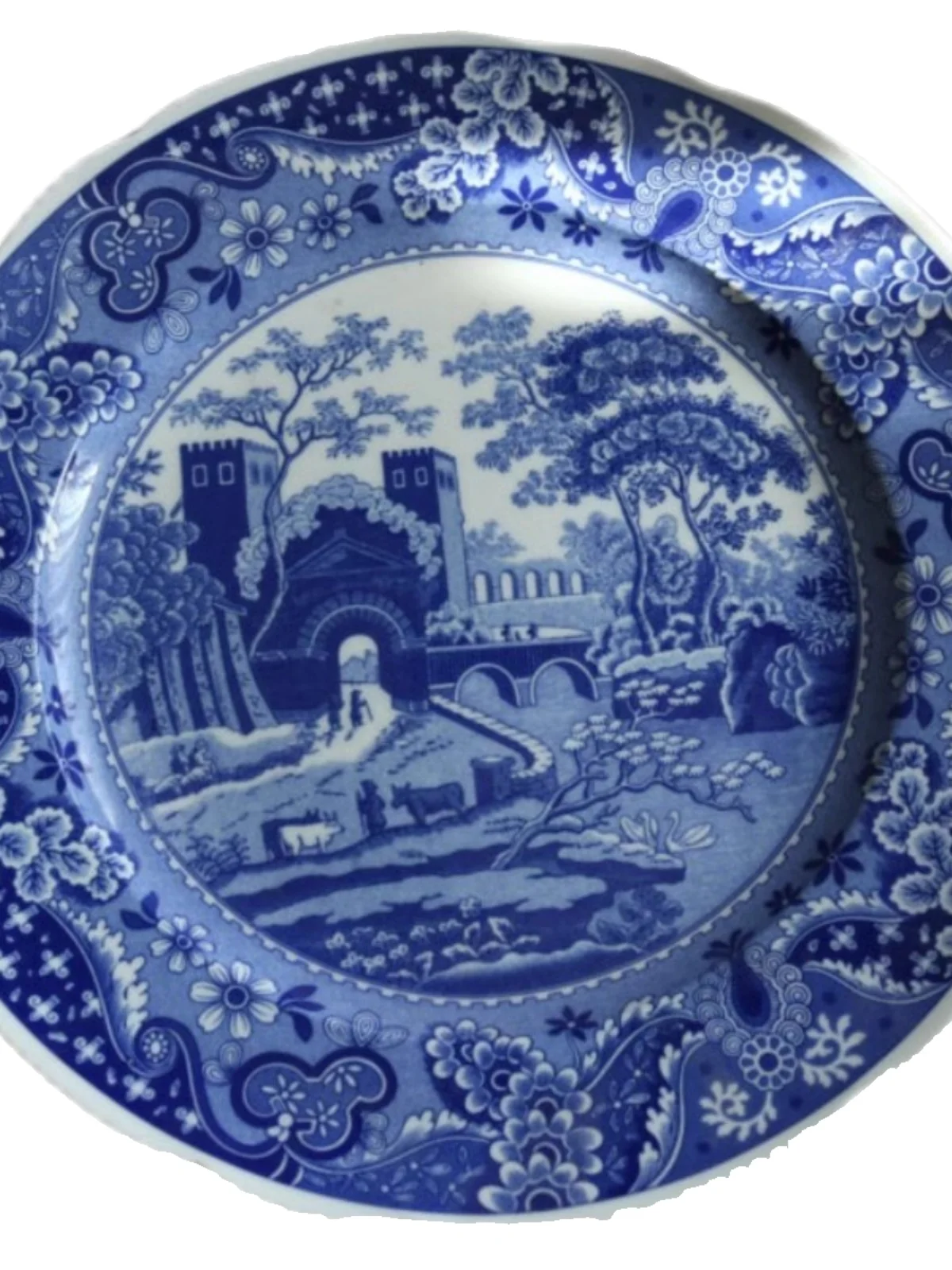 British classic blue and white retro tableware Castle plate cereal cup plate