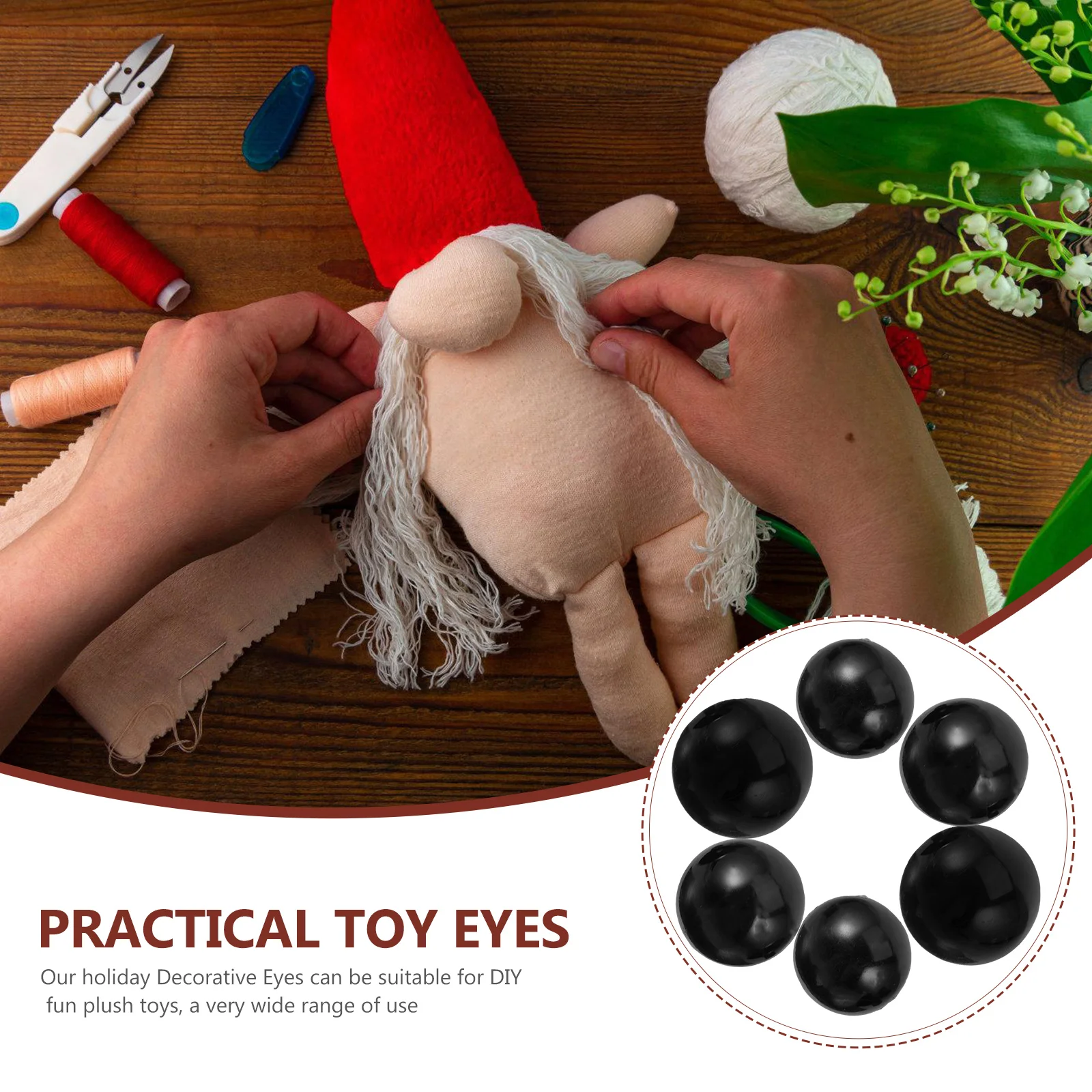 30 Pcs Thread Eye Decorative Artificial Eyes Funny Practical Creative Plastic Holiday