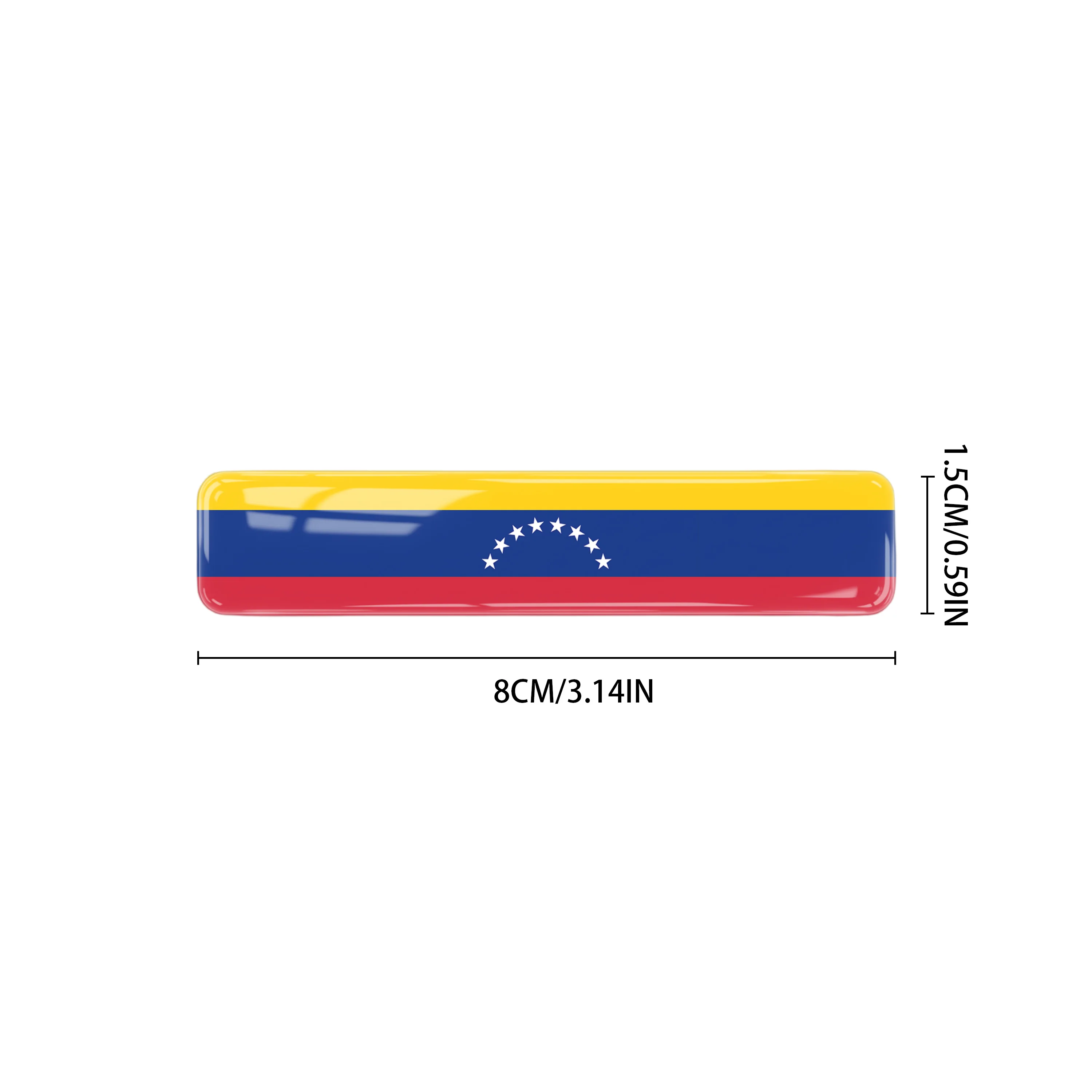 8pcs Venezuela Flag 3D Epoxy Stickers Hide Scratches & Add Personality to Car Simple Strip Decals for Unique Vehicle Exteriors
