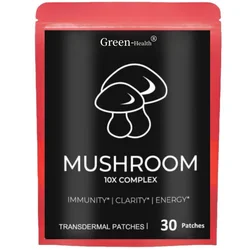 10 Mushroom Complex Transdermal Patches Lions Mane, Reishi and Cordyceps for Memory Natural Energy Stress Relief 30 Patches