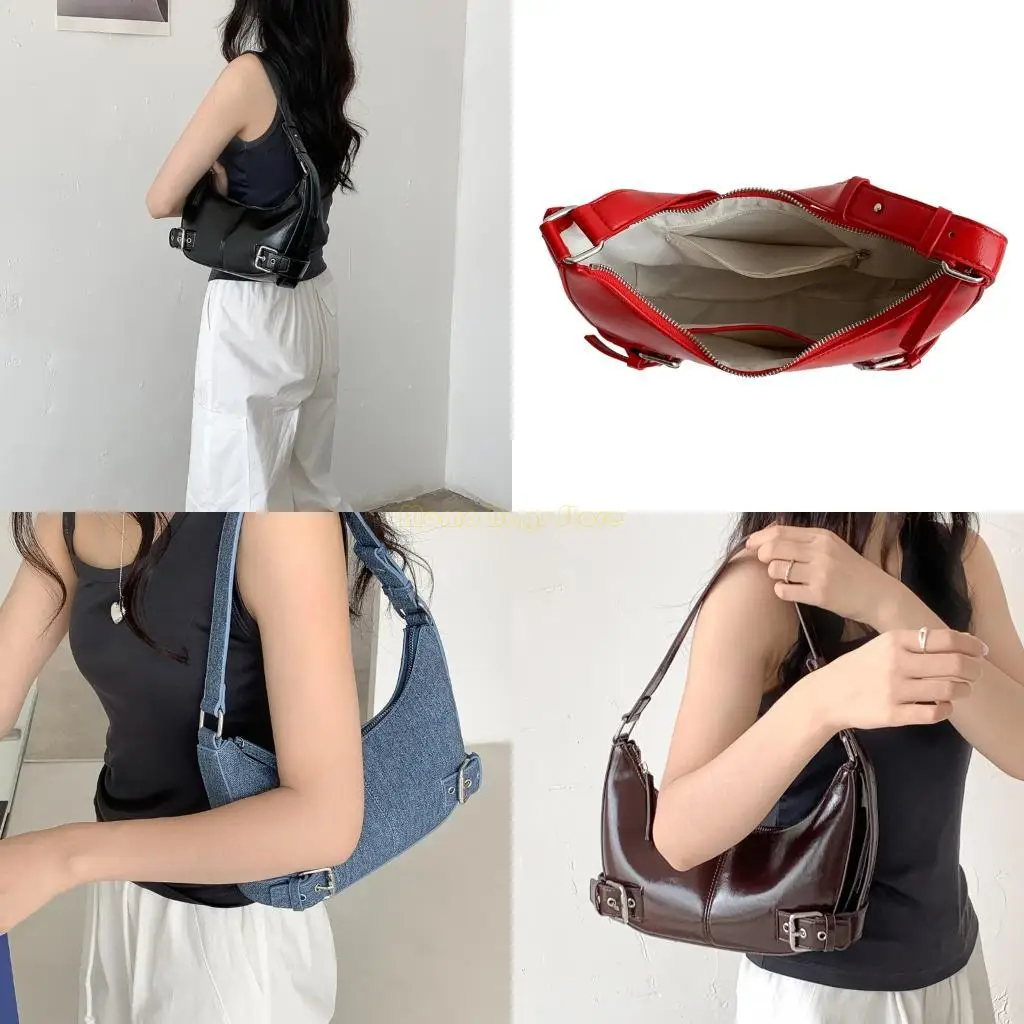 

X90D Women's PU Shoulder Bag Stylish Underarm Purse Handbag Fashionable Armpit Bags