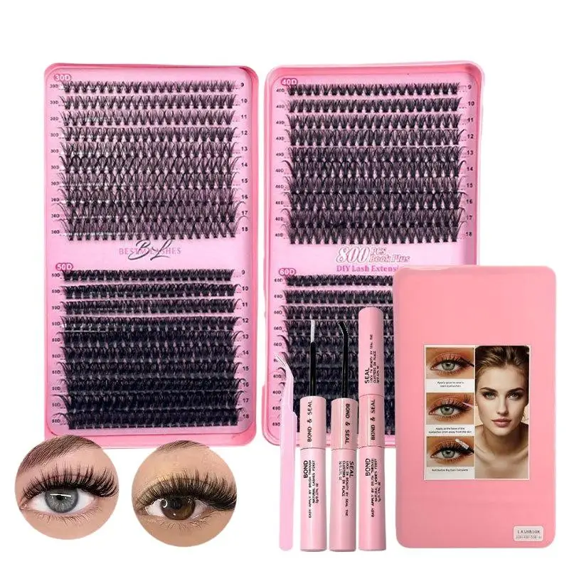 9-18mm DIY Clusters Lashes 30D40D50D60D Eyelash Extension Dovetail Segmented Lashes Individual Eyelashes With Lash Glue Remover - view 6