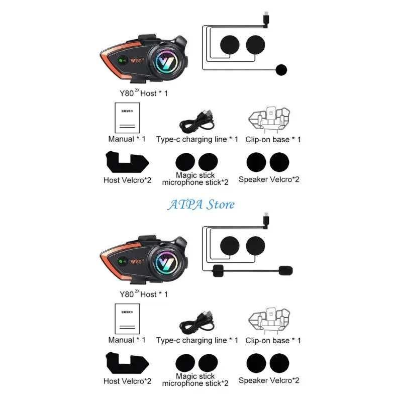 

U13C Motorcycle Headset Riding Intercom Headphone Noise Reduction Helmet WalkieTalkie