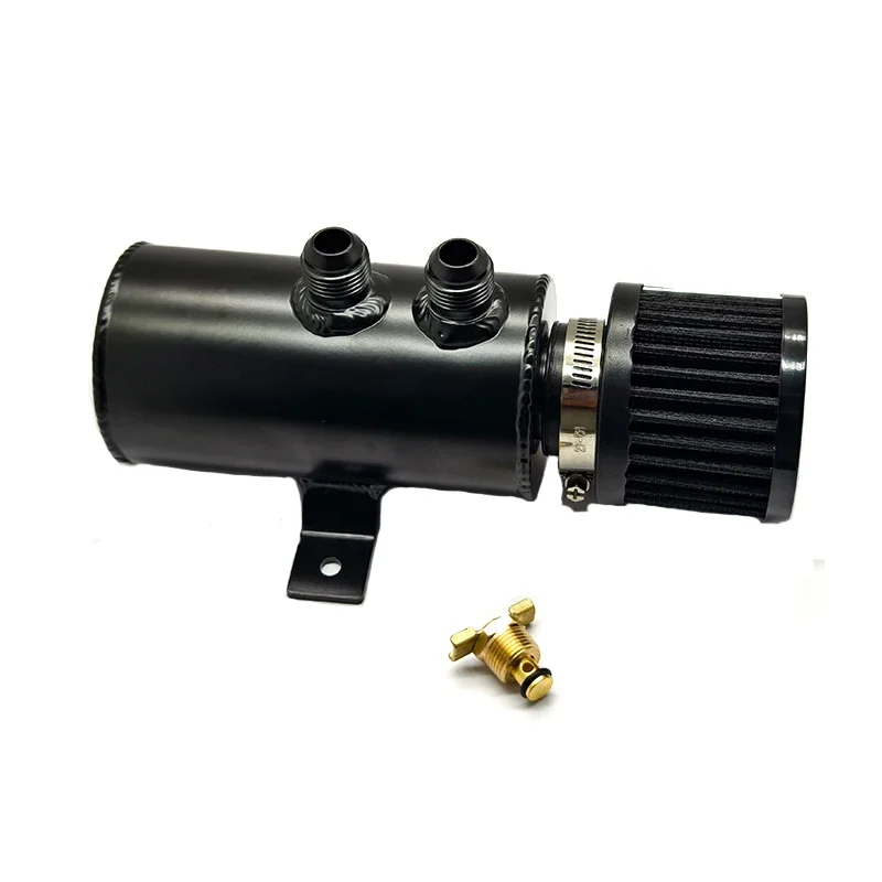 Universal 0.75L Aluminum Oil Catch Can with Air Filter Aluminum Alloy Waste Gas Recovery Pot Car Modified Oil Collection Tank