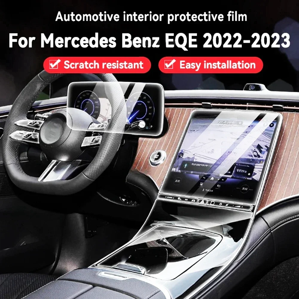 For Merceds Benz EQE 2022 2023 Car Door Center Console Media Dashboard Navigation TPU Anti-scratch Protector Film Car Interior