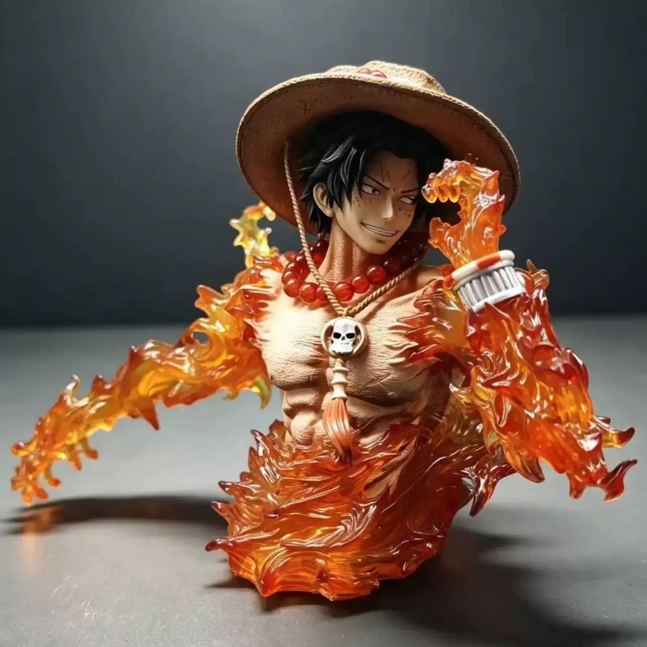 13.5cm/5.3in Anime One Piece Figure Portgas D Ace Figure Collectible Model Statue Toy Interior Decoration Chassis Model Gift