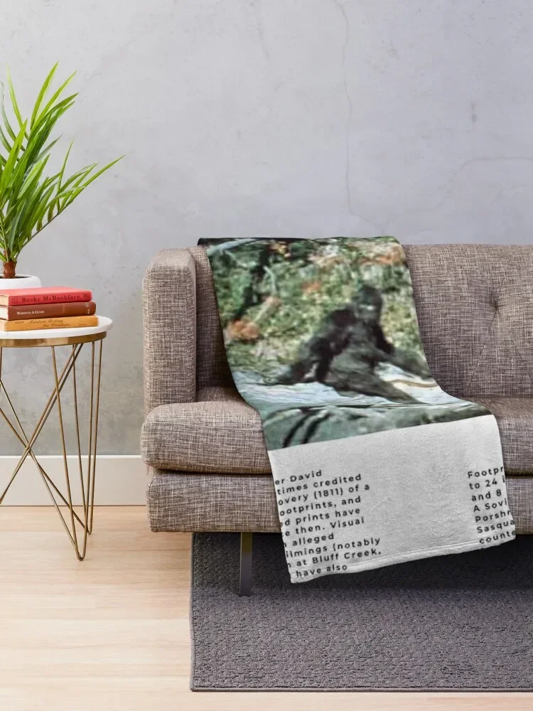 Minimalist Cryptids: Bigfoot Throw Blanket for babies for sofa Bed Blankets