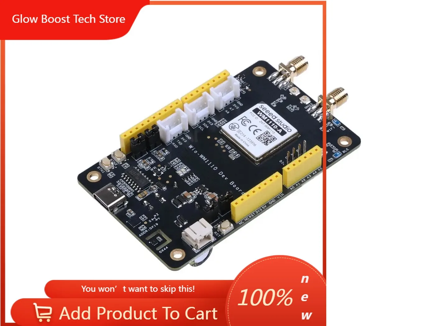 

Комплект разработчика NYWio-WM1110, со встроенными чипами Semtech LR1110 и Nordic nRF52840, LoRaWAN + BLE, Nordic nRF SDK