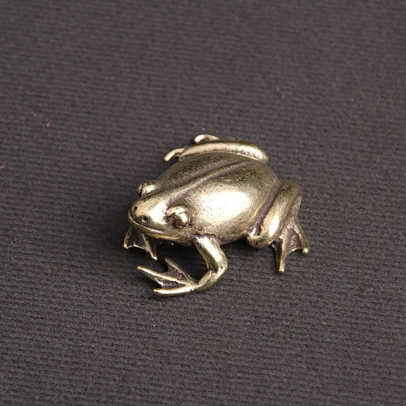 التماثيل الرجعية النحاس لطيف الضفدع مصغرة سطح المكتب زخرفة الزينة الاكسسوارات المعدنية النحاس الحيوان العلجوم الشاي الحيوانات الأليفة الديكورات #3