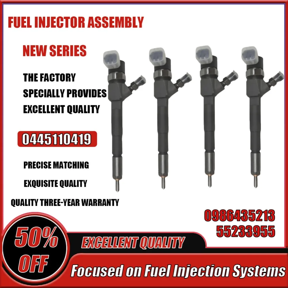 

0445110419 New Diesel Fuel Injector Nozzle 55233955 0986435213 for Opel Vauxhall Combo Fiat 500X Alfa Jeep Engine Parts