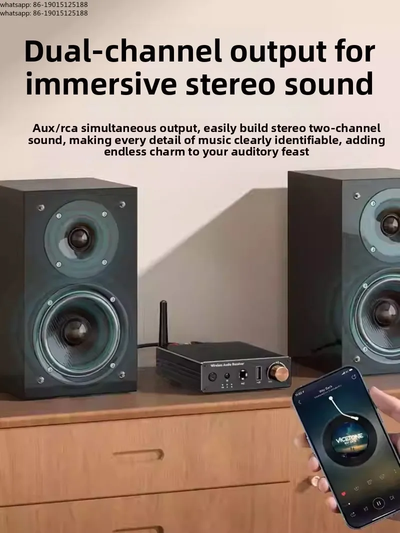 1PCS 6.0 Bluetooth Receiver Connected To Old Fashioned Audio Amplifier Dedicated Audio Adapter Microphone Singing U Disk