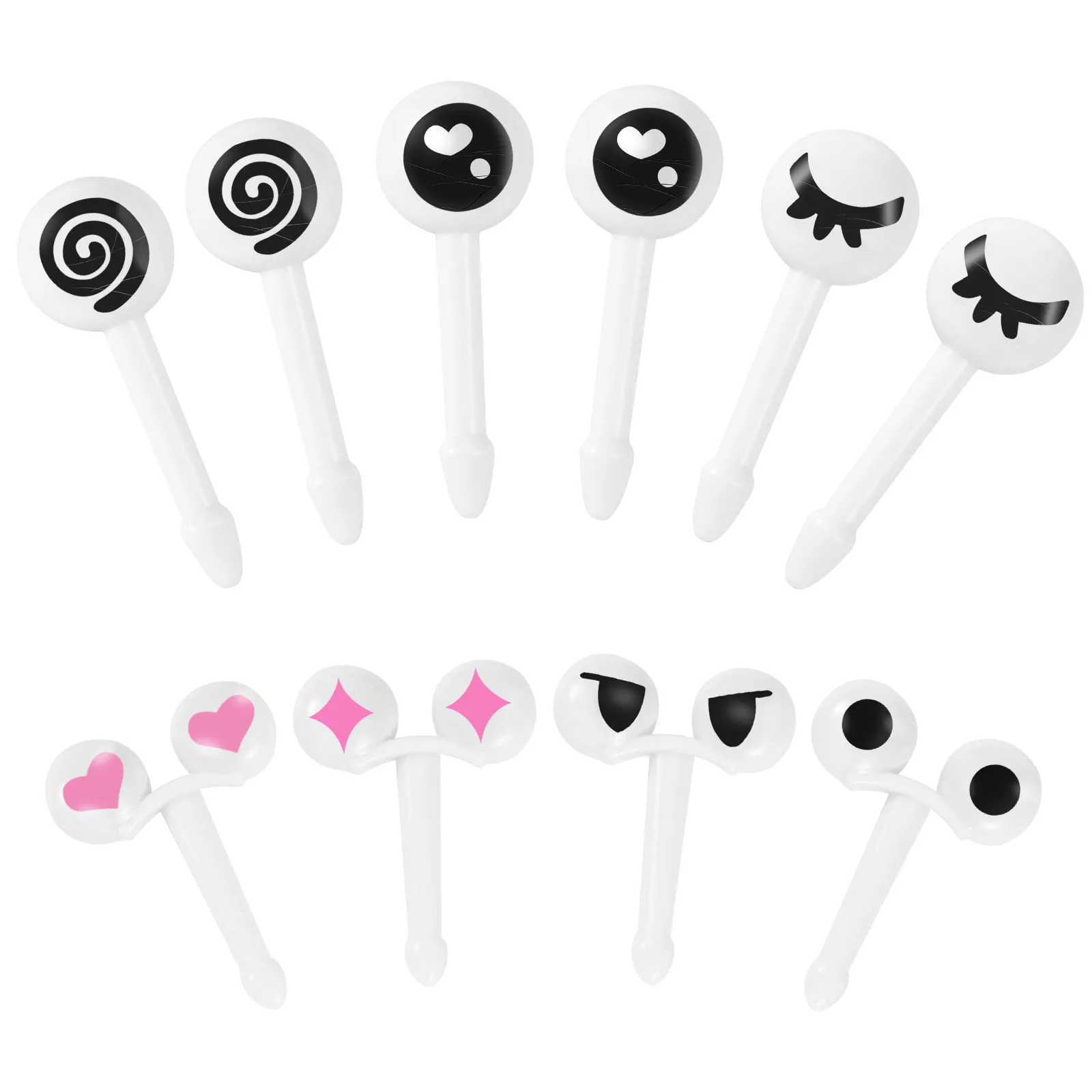 10 Pieces Eye Shape Fruit Pick Cartoon Washable Toothpick Lightweight Cute Tableware Lunch Box Accessory Decor for Bar