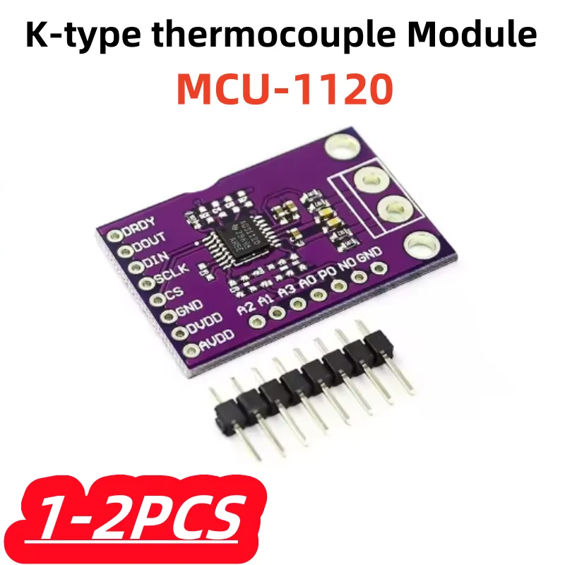 1 قطعة/الوحدة 100% جديد MCU-1120 K-نوع وحدة الحرارية ADS1120 عالية الدقة 16 بت التناظرية إلى الرقمية محول ADC