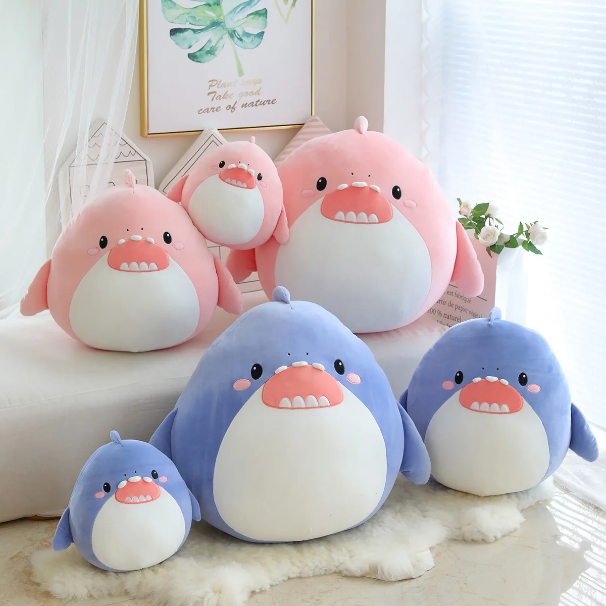 30/50cm Kawaii Cartoon Anime Kawaii Plushie Whale Toys Stuffed Shark Animals Soft Baby Appease Doll for Xmas Gift