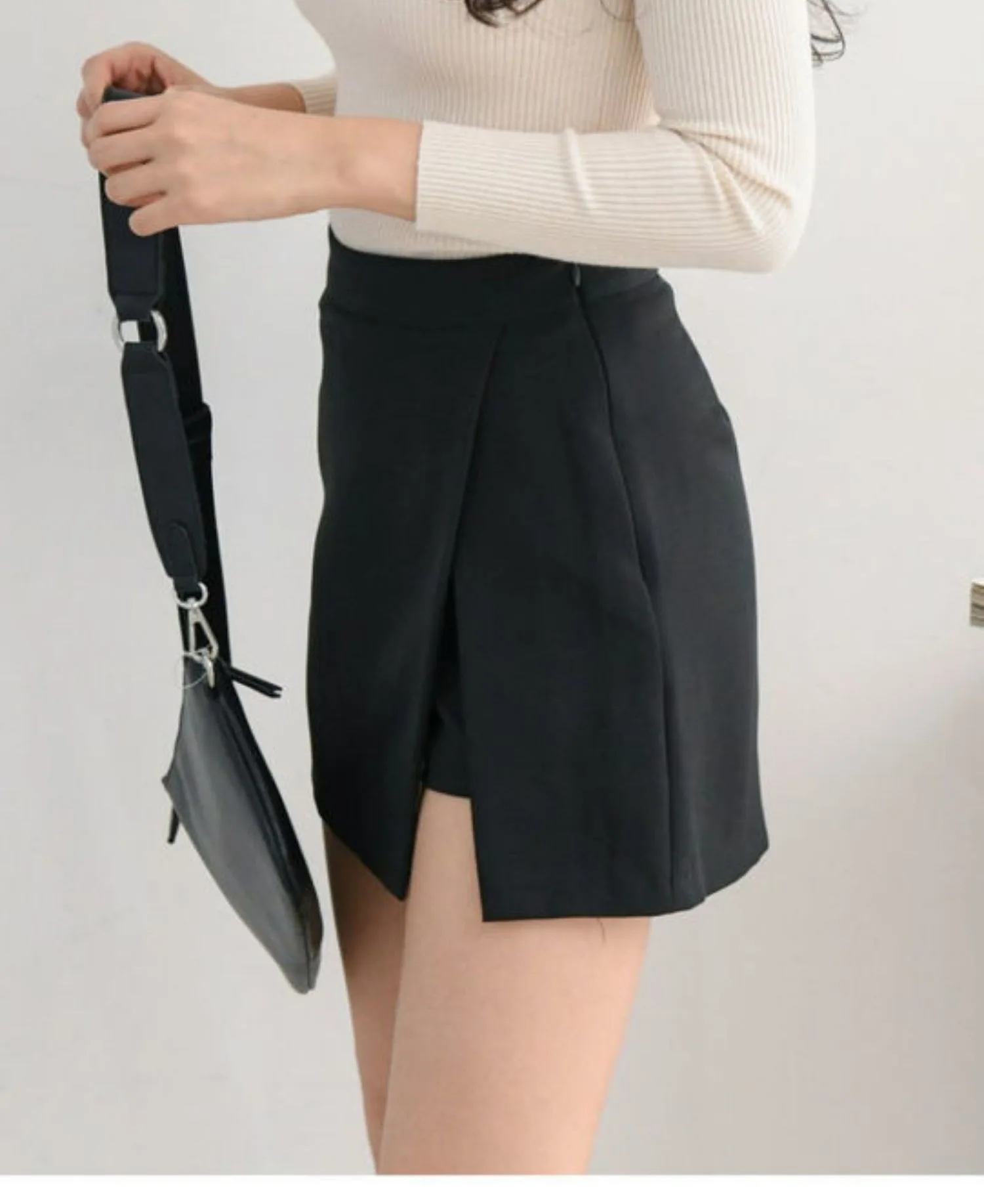 Damenrock mit hoher Taille, A-Linie, lässig, vielseitig, sexy, mit Schlitz, Hüftrock für alle Jahreszeiten – Detail 9