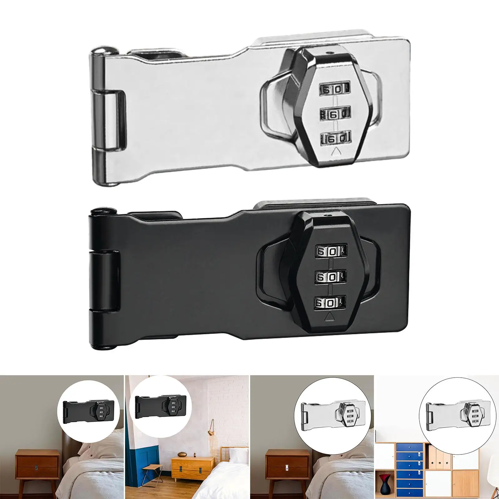 Mechanical Password Lock Household Password Lock Rotary Hasp Locks Keyless for Garden Interior Mailbox Bathroom Pet Doors