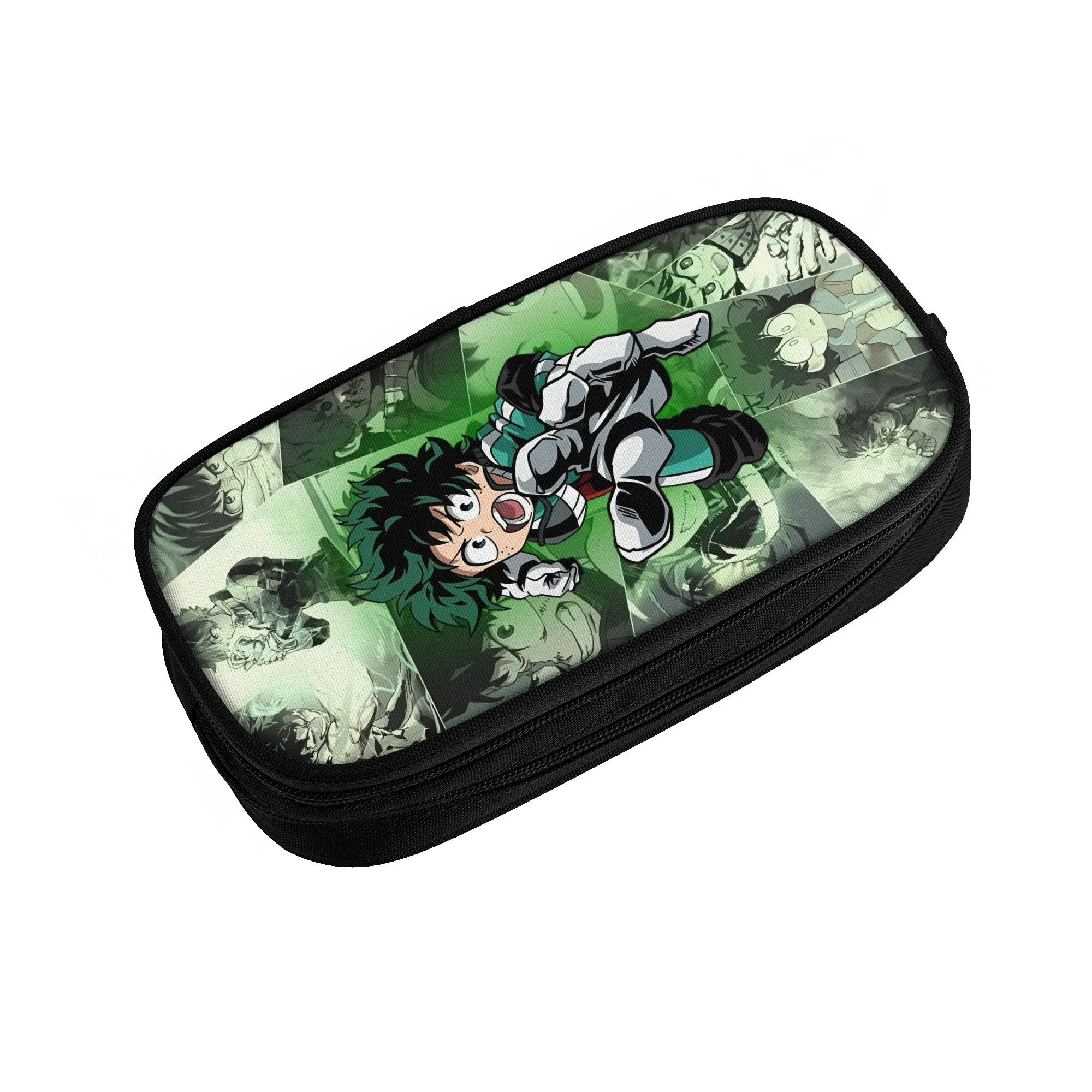 

Custom My H-Heros Academias Pencil Case for Boy Girl Large Storage Retro Cartoon Pen Box Bag School Supplies