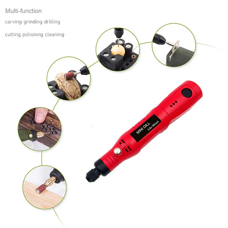 Cordless Mini Trapano Elettrico Utensili Elettrici 3.6V RICARICABILE Smerigliatrice Rettifica Accessori Set 3 velocità di Incisione Penna Per Dremel