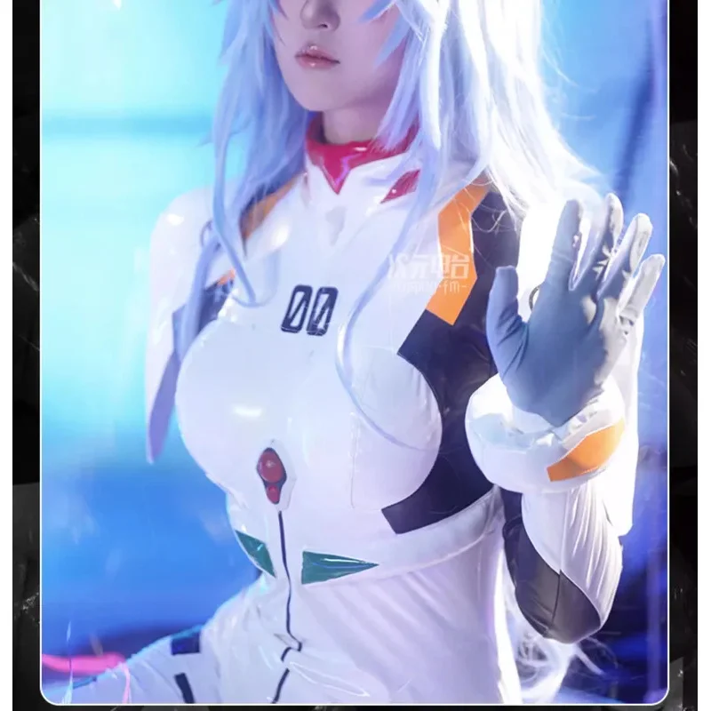 Anime Ayanami Rei Carnival Party Cosplay Costume Sexy Bodysuit Headwear Hand Jewelry Shoulder Armor Woman Set Wig Halloween