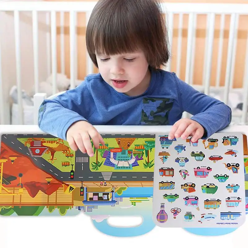 الأطفال التعليمية DIY لعبة قابلة لإعادة الاستخدام ملصق كتاب الإدراك التعلم ملصق حزمة لغز مجموعة للأطفال بنين بنات اللعب الهدايا