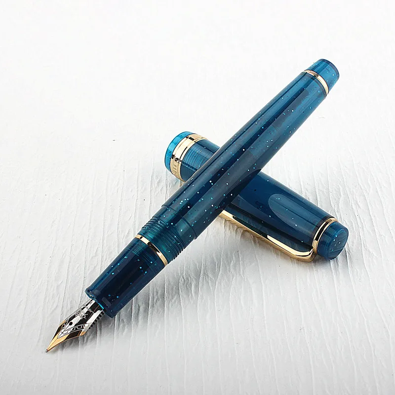 Qualità di lusso JinHao 82 penna stilografica blu intenso penne a inchiostro EF Nib acrilico forniture scolastiche per ufficio nuovo regalo