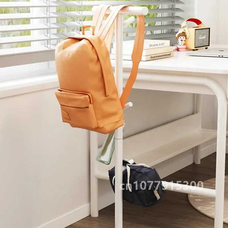 Children's Book Bag Rack Backpack Hanging Rack Home Coat Stand Floor Single Rod Desk Side Hanging Bag Shelf Practical Storage