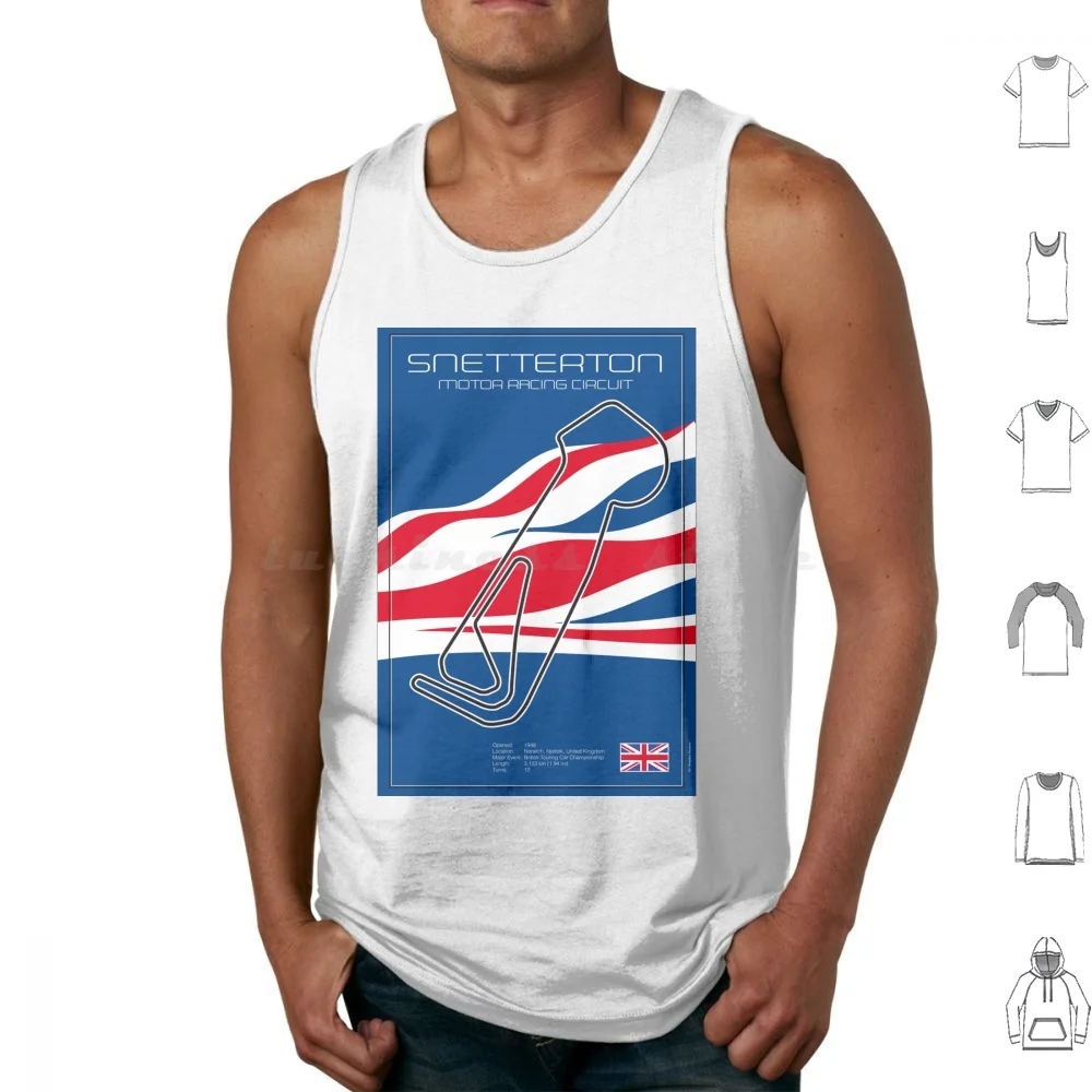 Snetterton Race Track Tank Tops Vest Sleeveless Racing Speed Driver Racetrack Monza Daytona Winner Motor Racing Car Le Mans