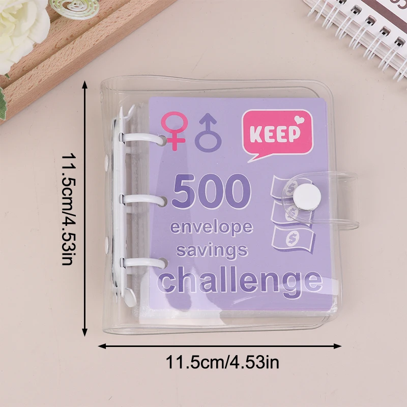Mini Binder ประหยัดเงิน Binder $150/300/500/1000 Savings Challenge Binder ซองจดหมายออมทรัพย์โน้ตบุ๊ค Cash Budget Storage Book