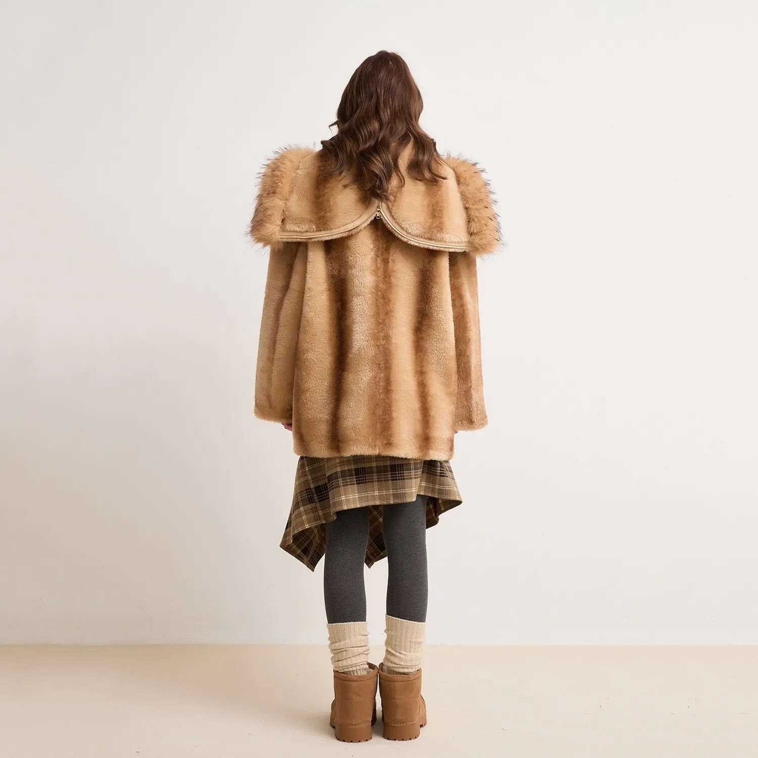 Hooded Zipper Coats Loose Fit Private Socialite Style with Elegant and Graceful Long Sleeve Regular Sleeve Women Winter Jacket