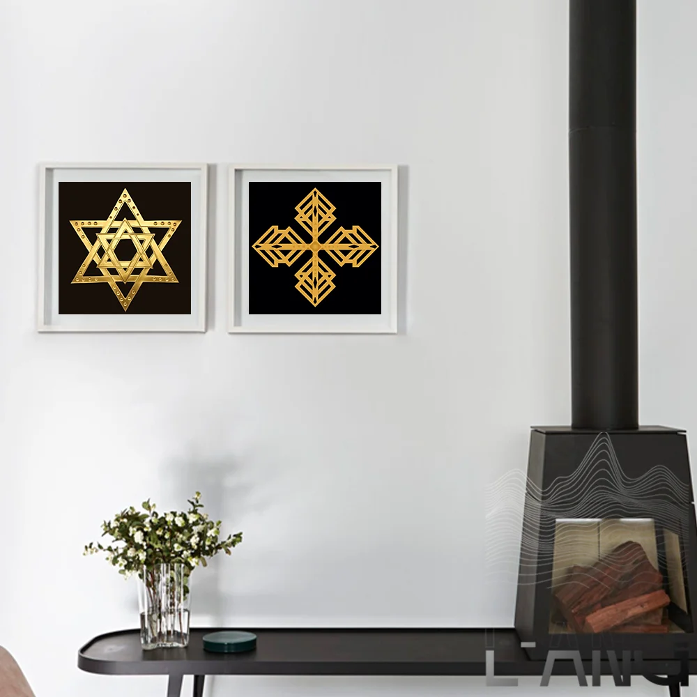 Judaica pattern Religious beliefs Art canvas poster Home wall Living Room Bedroom decorative painting Original custom size