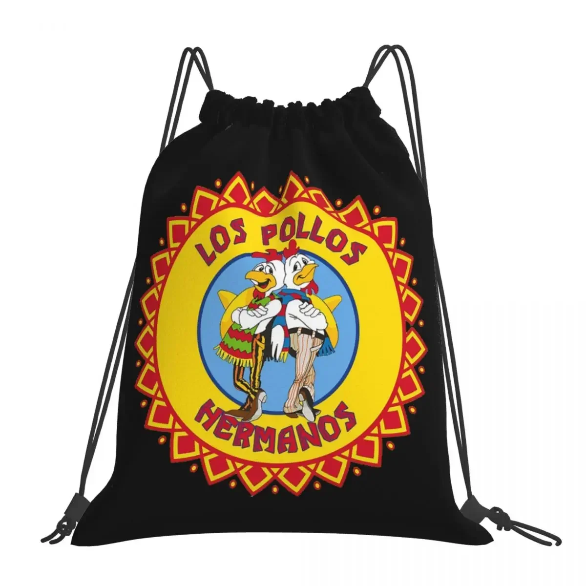 Los Pollos Hermanos Backpacks Multi-function Portable Drawstring Bags Drawstring Bundle Pocket Sports Bag BookBag For Travel