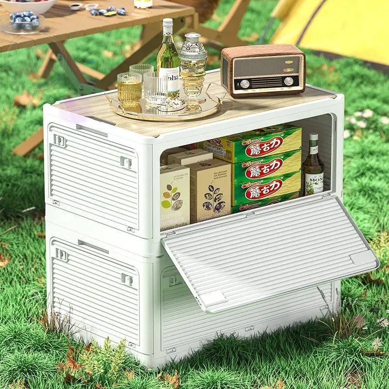 

Outdoor Camping Picnic Storage Box Travel Selective Double Door Plastic Box Car Rear Cover Storage Box Simple Style 1L C...
