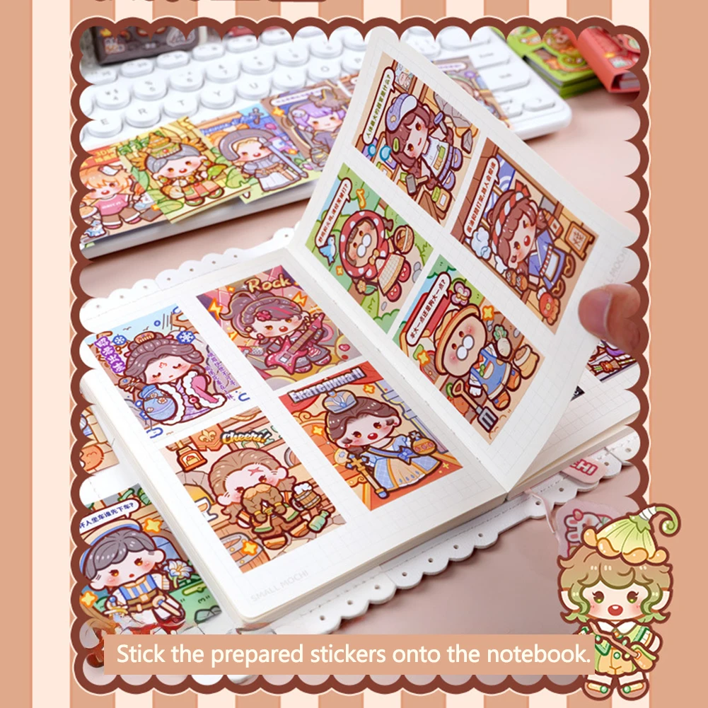 1Set Dress Up Girls dekorative Aufkleber niedlichen Modefiguren Aufkleber Scrap booking Label Tagebuch Kunst Journal Planer – Detail 3