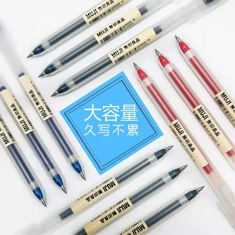 10Pcs/Set Gel Pen and Refills Mix Color 0.38mm/0.5mm ink Black/Red/Blue MUJIs Style Student Business Signature Stationery 038 05