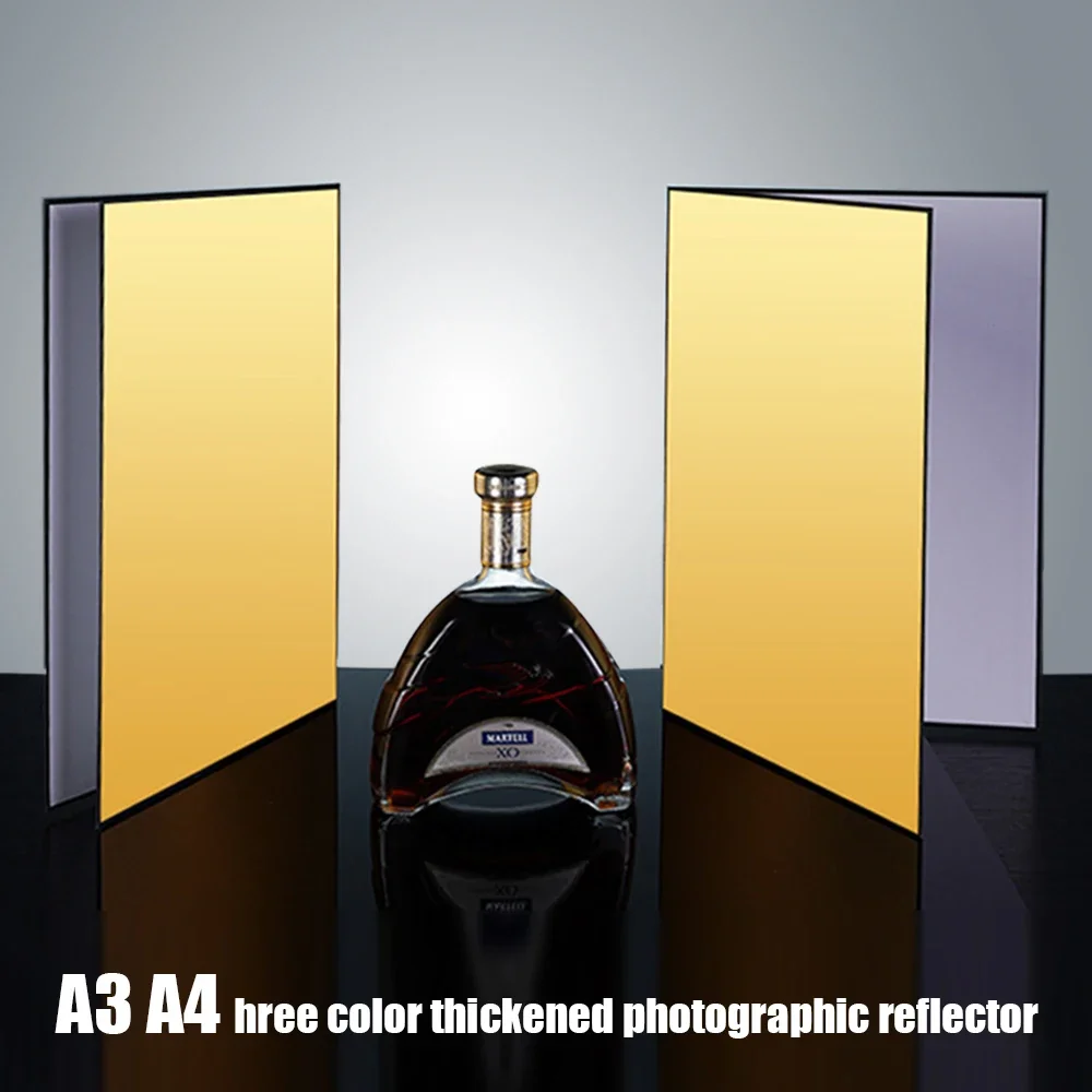 

Отражатель для фотосъемки A3 A4 черный и белый Серебряный двойной зеркальный пищевой реквизит для фотосъемки товары Аксессуары для фотосъем...