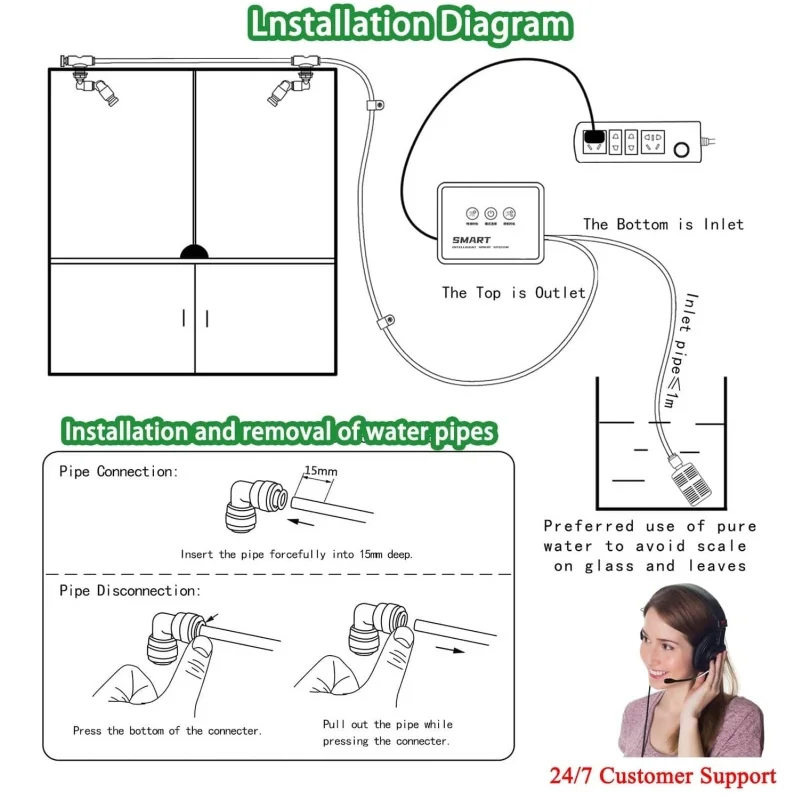 Imagem -05 - Umidificador Electrónico Inteligente Fogger Terrários Névoa Automática Temporização das Florestas Tropicais Spray System Kit Controlo por Aspersão