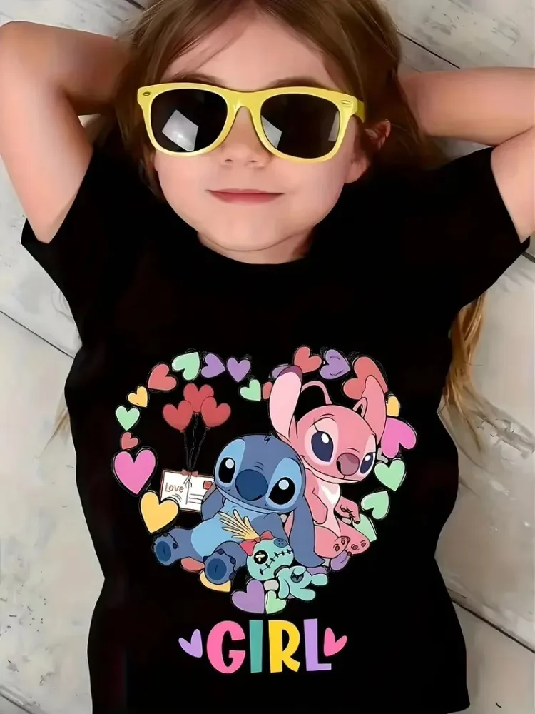 2026 تي شيرت قطني لطيف بغرز كرتونية كاجوال للأطفال موضة الصيف ملابس يومية للبنين والبنات ملابس علوية مريحة #2