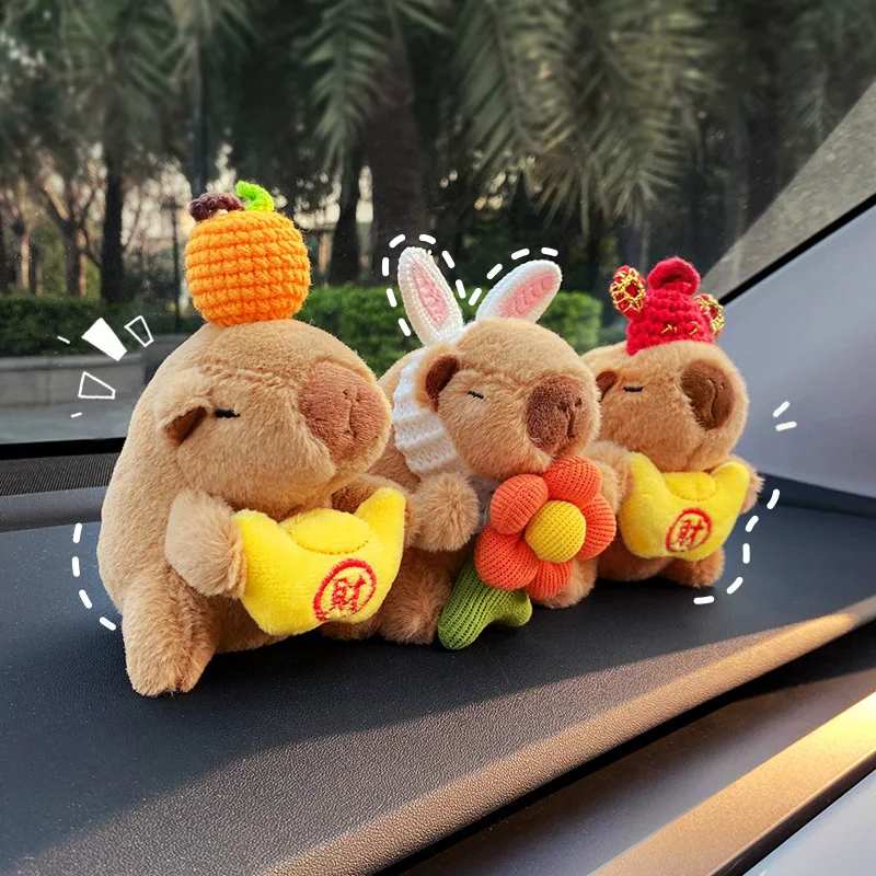 

Cartoon Capybara Plush Doll Car Ornament Gear-change Centre Console Ornament New Capybara Creative Cute Women Car Decor