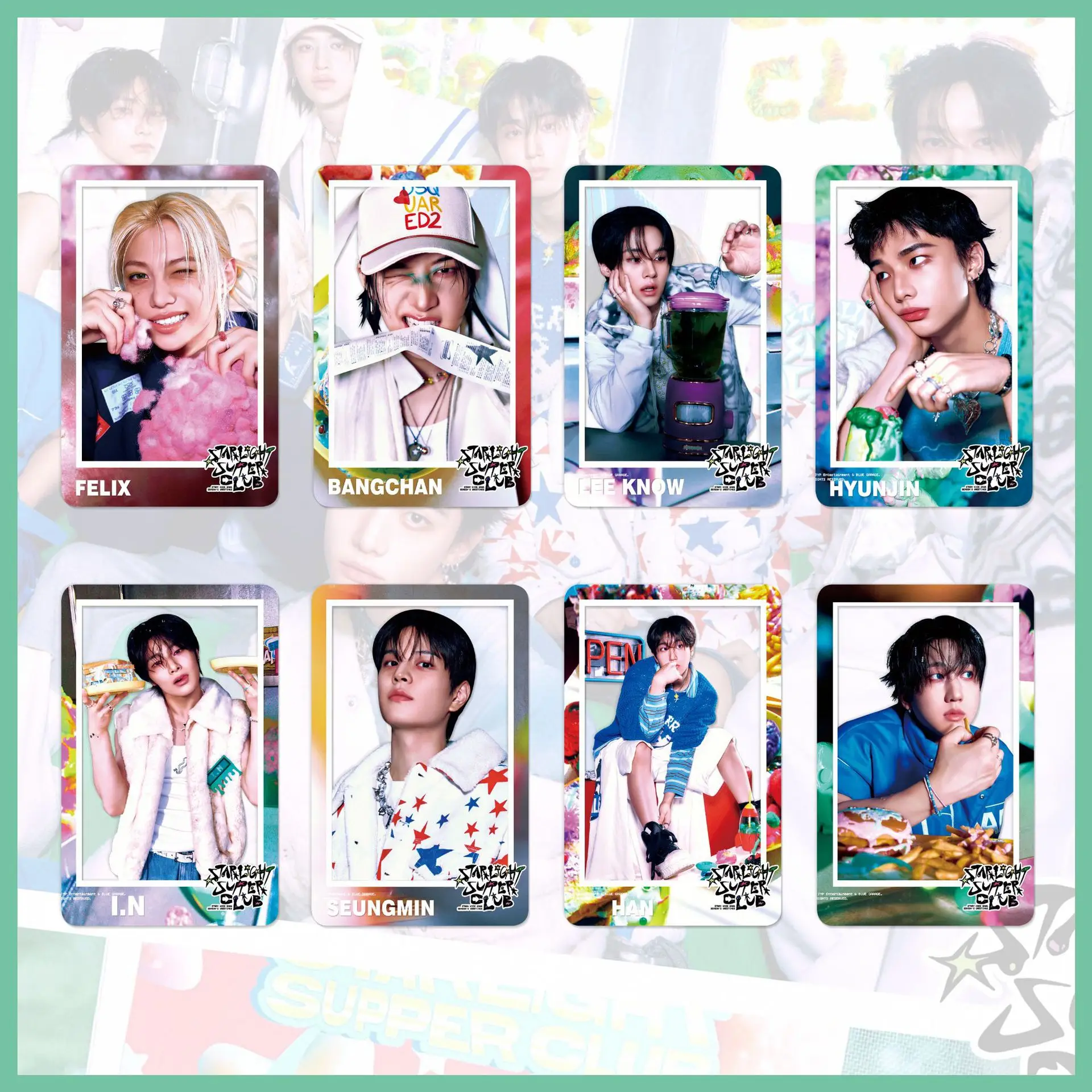 8pcs Stray Kids Albums DO IT Transparent Card SKZOO Felix Periphery PVC Small Card Support Card Fan Collection Card Holiday Gift