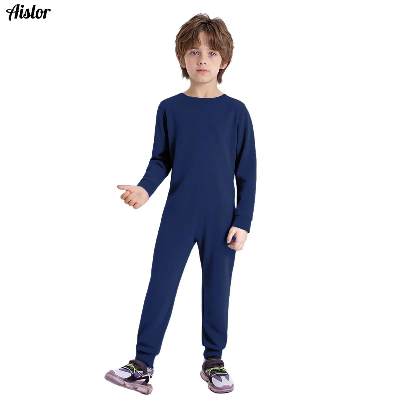 ملابس أطفال بنين بنات ذات احتياجات خاصة، ملابس قطنية بأكمام طويلة وسحاب من قطعة واحدة مثالية للارتداء طوال اليوم