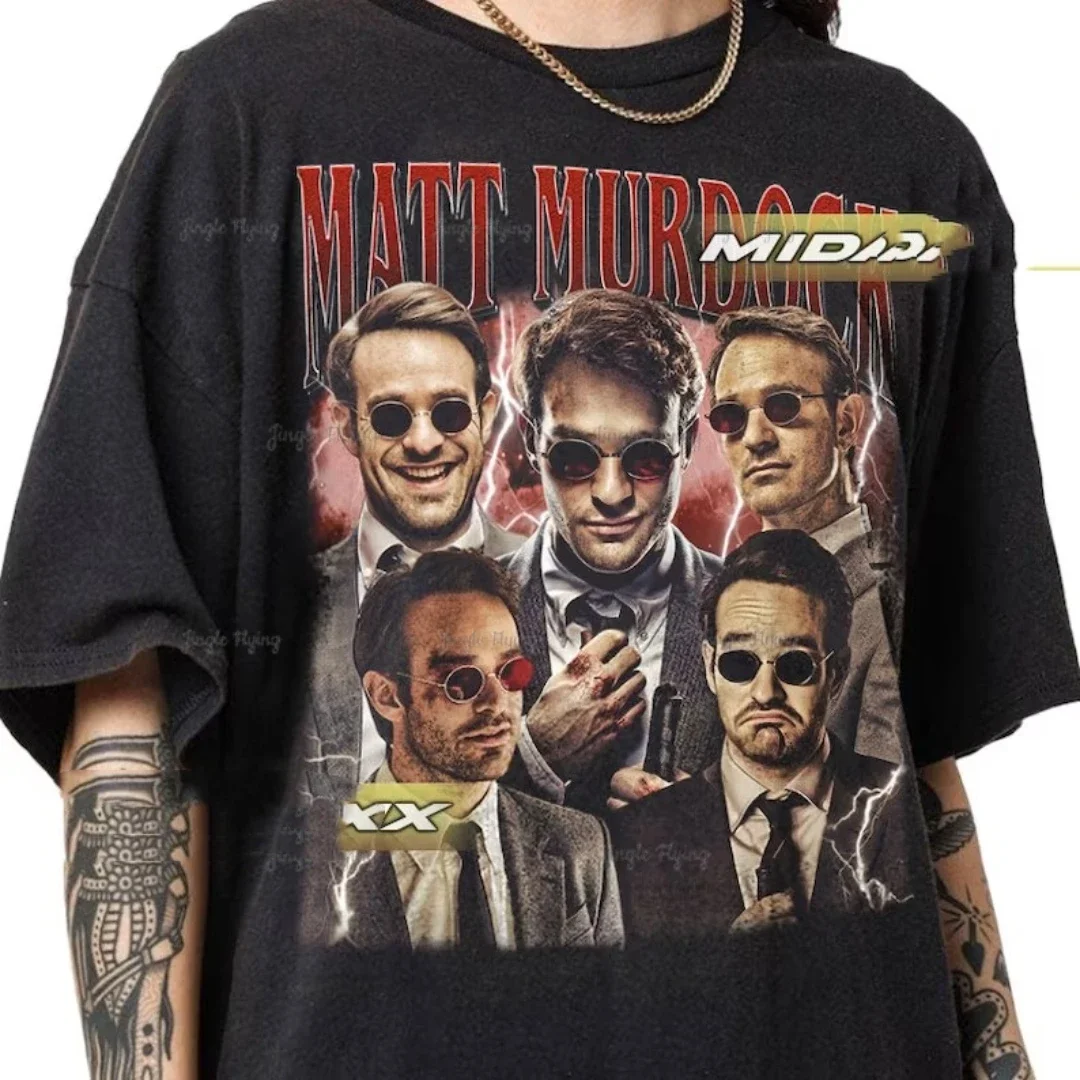 Limited Matt Murdock Daredevil Vintage T-Shirt 100% Cotton Clothing Adult Unisex Cotton T-Shirt