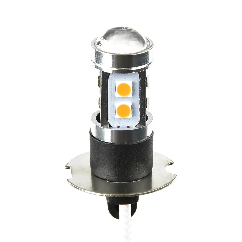 H3 100W LED Fog Light Bulbs Set of 2 3000K Yellow for DRL DC 12V 24V Designed for Automotive Fog and Driving Light Use