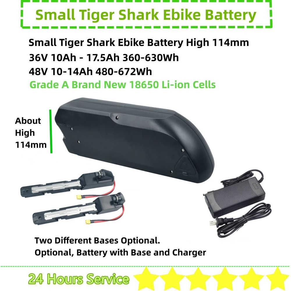 Reention Tiger Shark E-bike Battery 36V 10Ah 10.4Ah 13Ah 16Ah 17.5Ah 48V 10Ah 10.4Ah 12.8Ah 14Ah Li-ion Battery DS-5 DS-5C