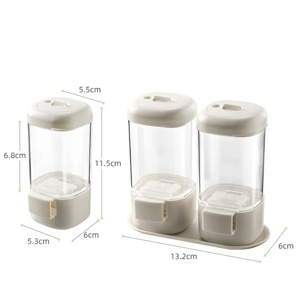 2g Metering Salt Shaker Push Type Salt Dispenser Salt Tank Sugar Bottle Shaker canister Quantitative Salt Shaker Moisture-proof