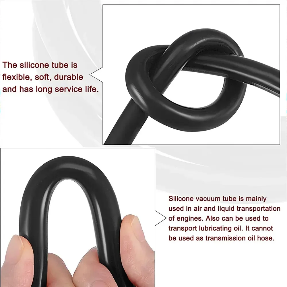 Car Universal 1M Silicone Hose Vacuum Tube Coolant Intercooler Pipe ID 3/4/5/6/8/10/12/14mm Black